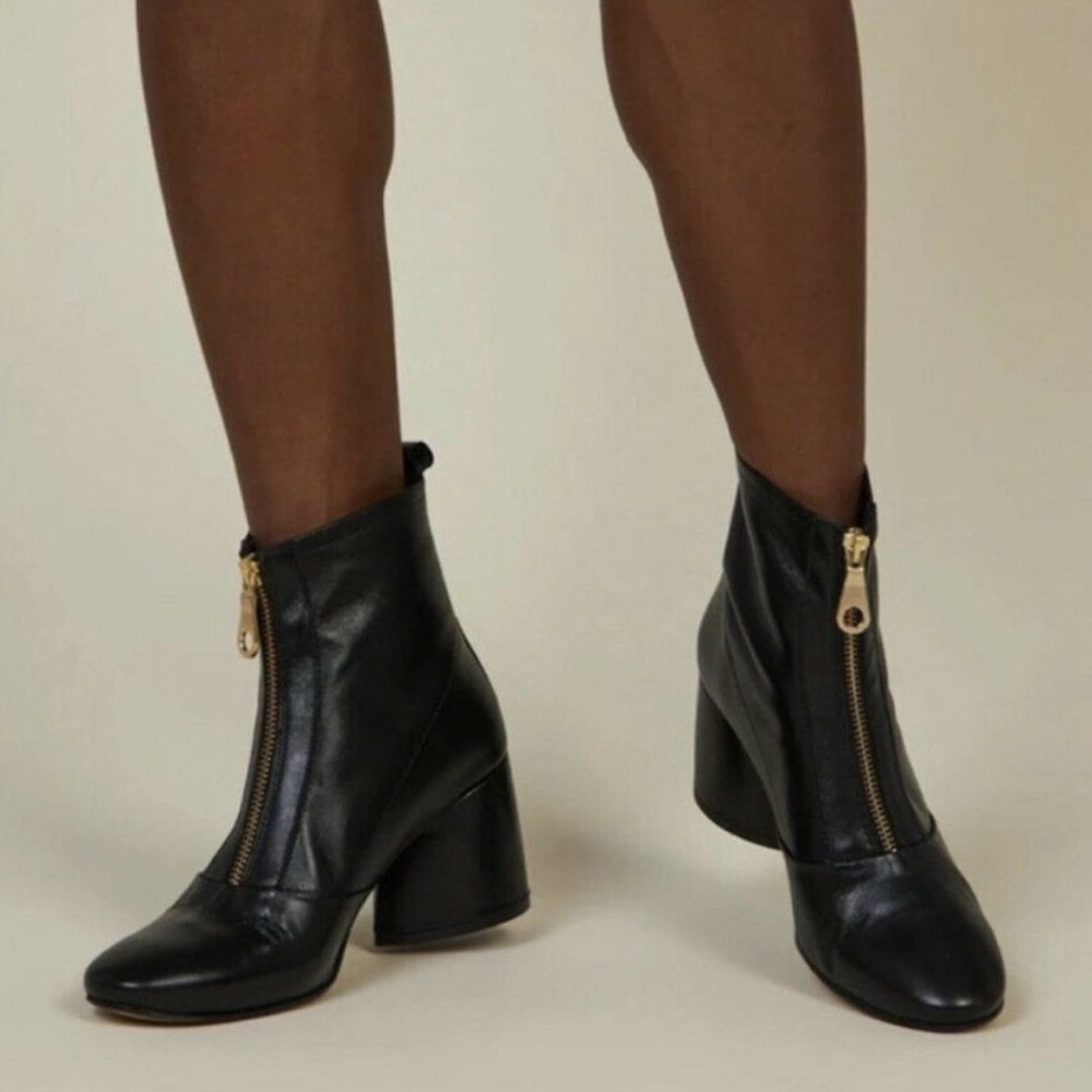 Intentionally Blank Black Zip-Front Boots